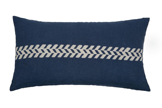 Block-Printed Linen Pillowcase | Indigo