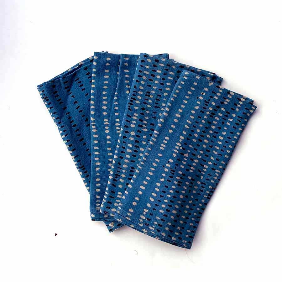 Organic Block-Print Napkin Set | Dash